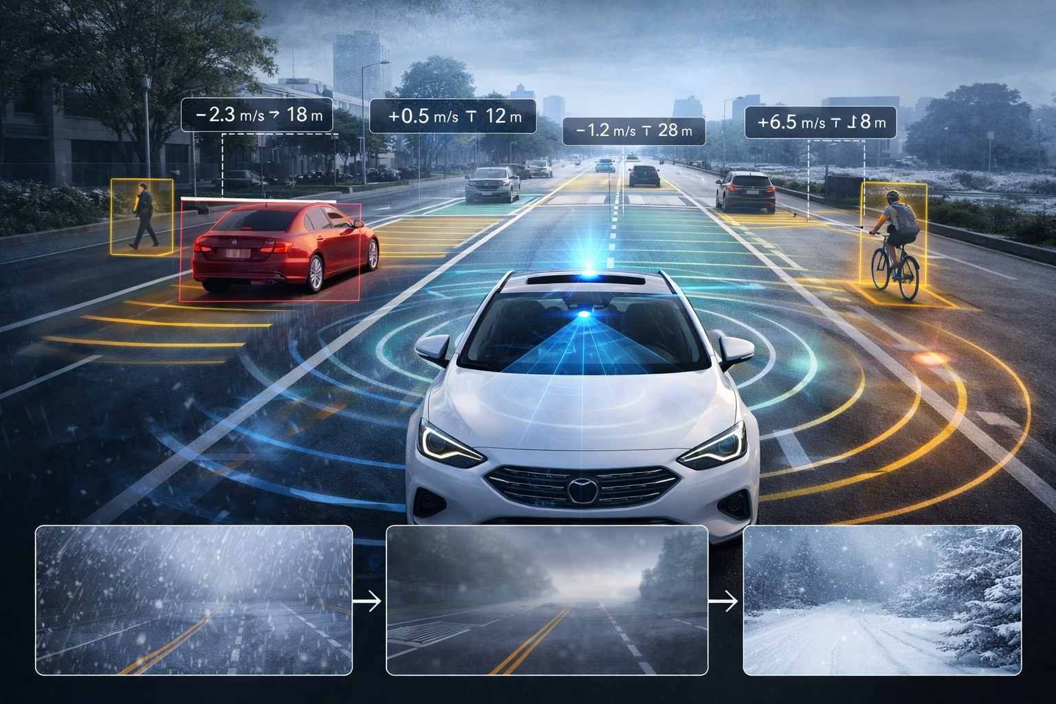 2. Radar : distance, vitesse relative et robustesse météo